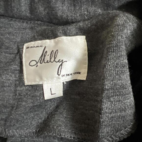 Milly gray wool cap sleeve fit & flare Shirt dress Womens Size Large NWT - Picture 3 of 4